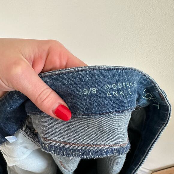 Ann Taylor LOFT Modern Skinny Ankle Jeans Dark Wash 29/8 - Picture 10 of 12